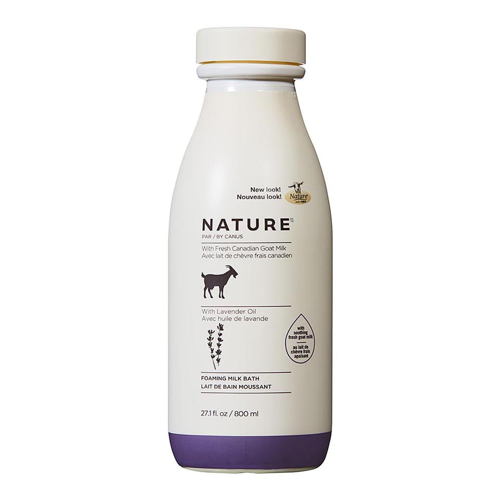 Nature by Canus Lavender Oil Foaming Milk Bath with Fresh Goat Milk, 27.1 Oz